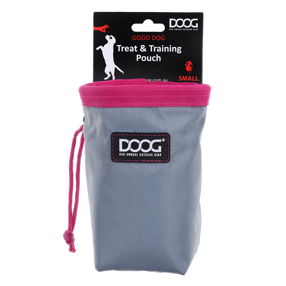 Good Dog Treat Training Pouch Grey Pink Small DOOGUSA