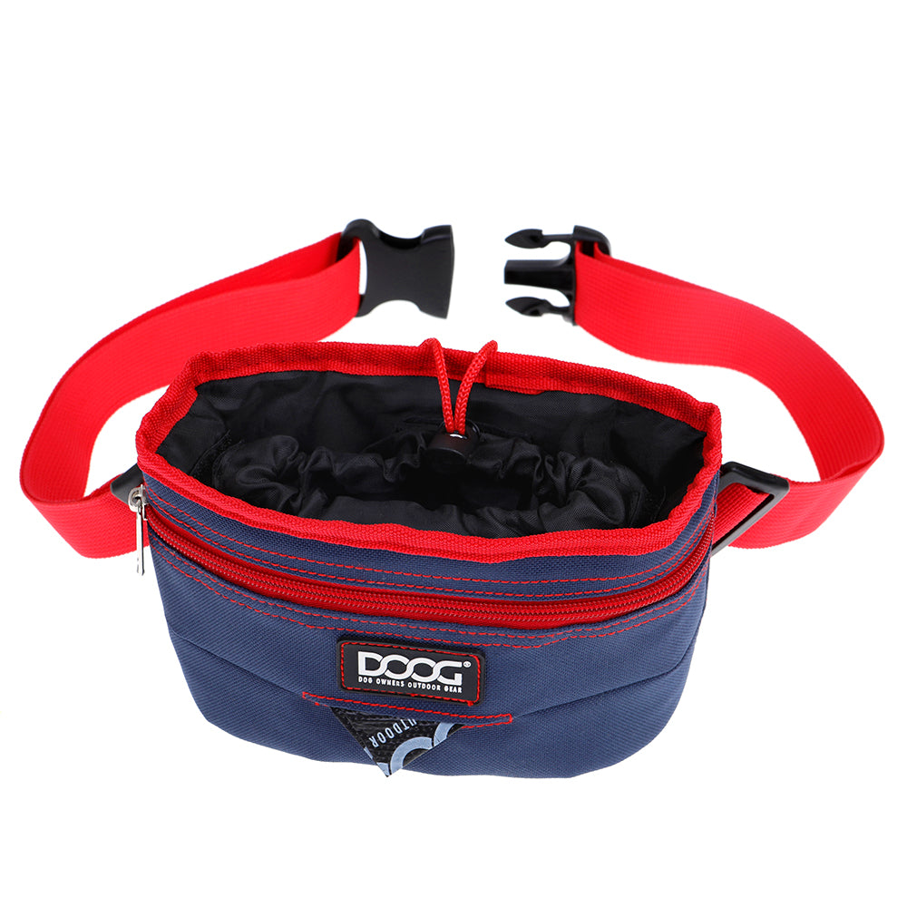 Good Dog Treat & Training Pouch -NAVY w/RED, Large